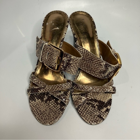 Franco Sarto snake Skin print leather sandals size 9 - Picture 2 of 8
